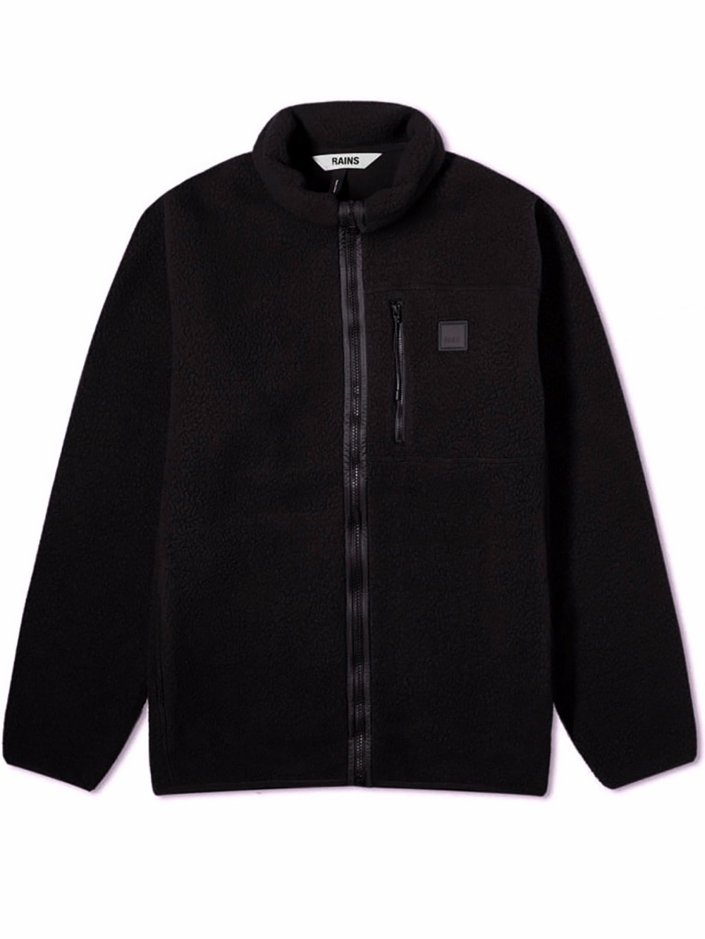 Rains Black Full-Zip Fleece Jacket